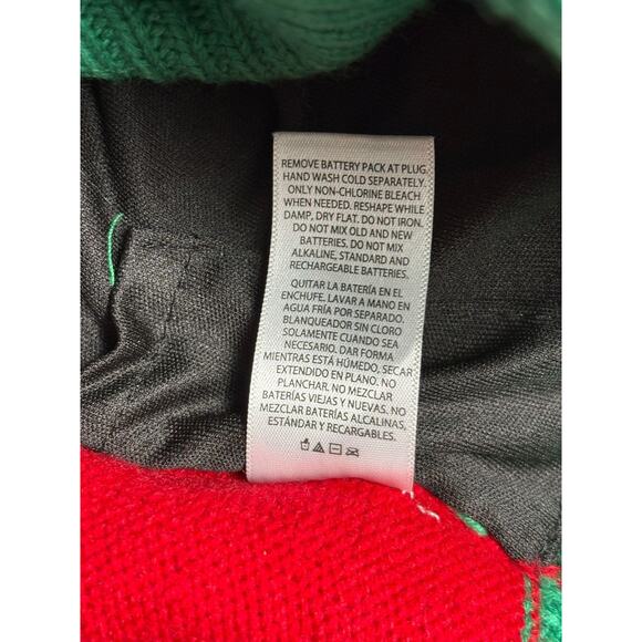 Holiday Time Sweater Mens Small Red Christmas Cow Light Up LED Ugly Novelty - Picture 5 of 7